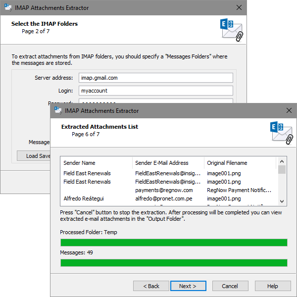 Windows 10 IMAP Attachments Extractor full