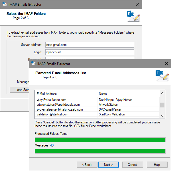 IMAP Emails Extractor screenshot