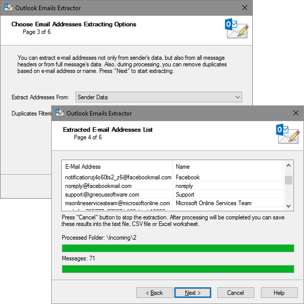 Windows 8 Emails Extractor for Outlook full